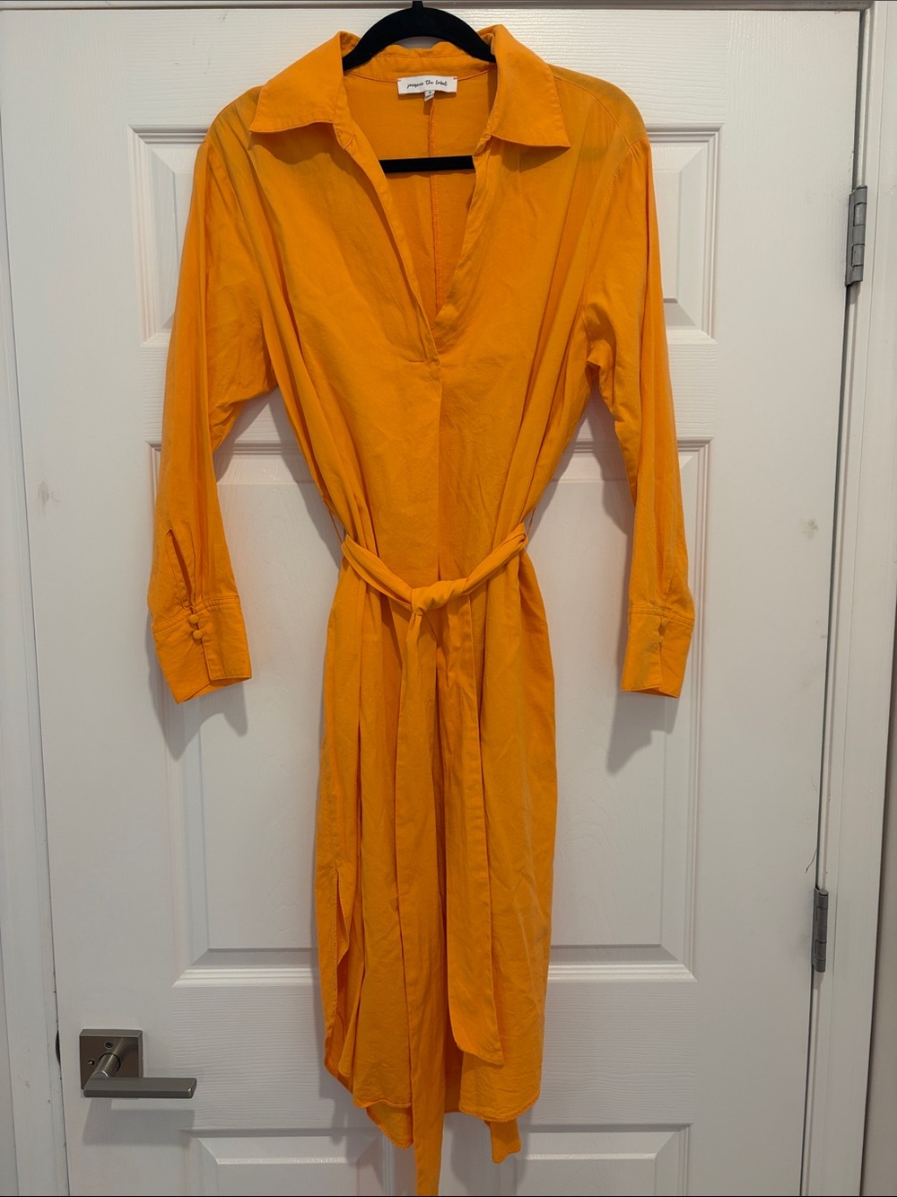 Jacquie the Label Vibrant Orange Long-Sleeve Shirt Dress